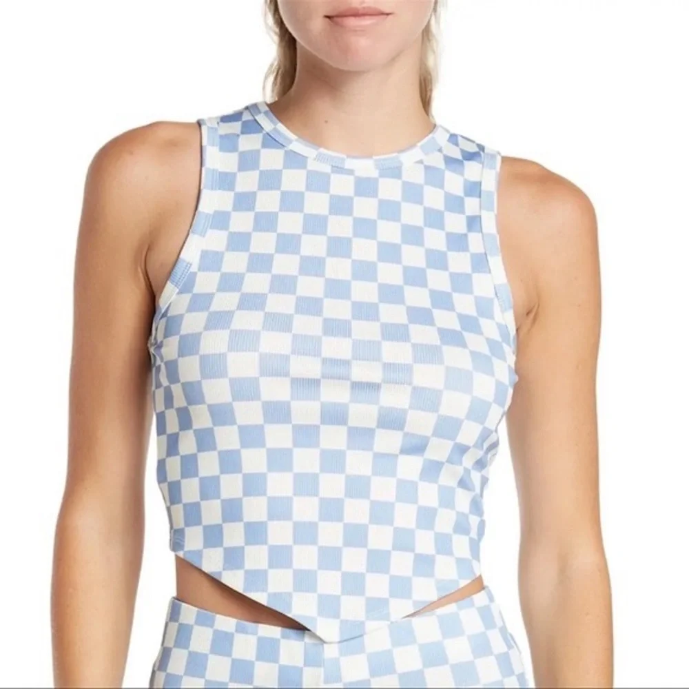 Elodie Checkered Cutout Top - Picture 1 of 6